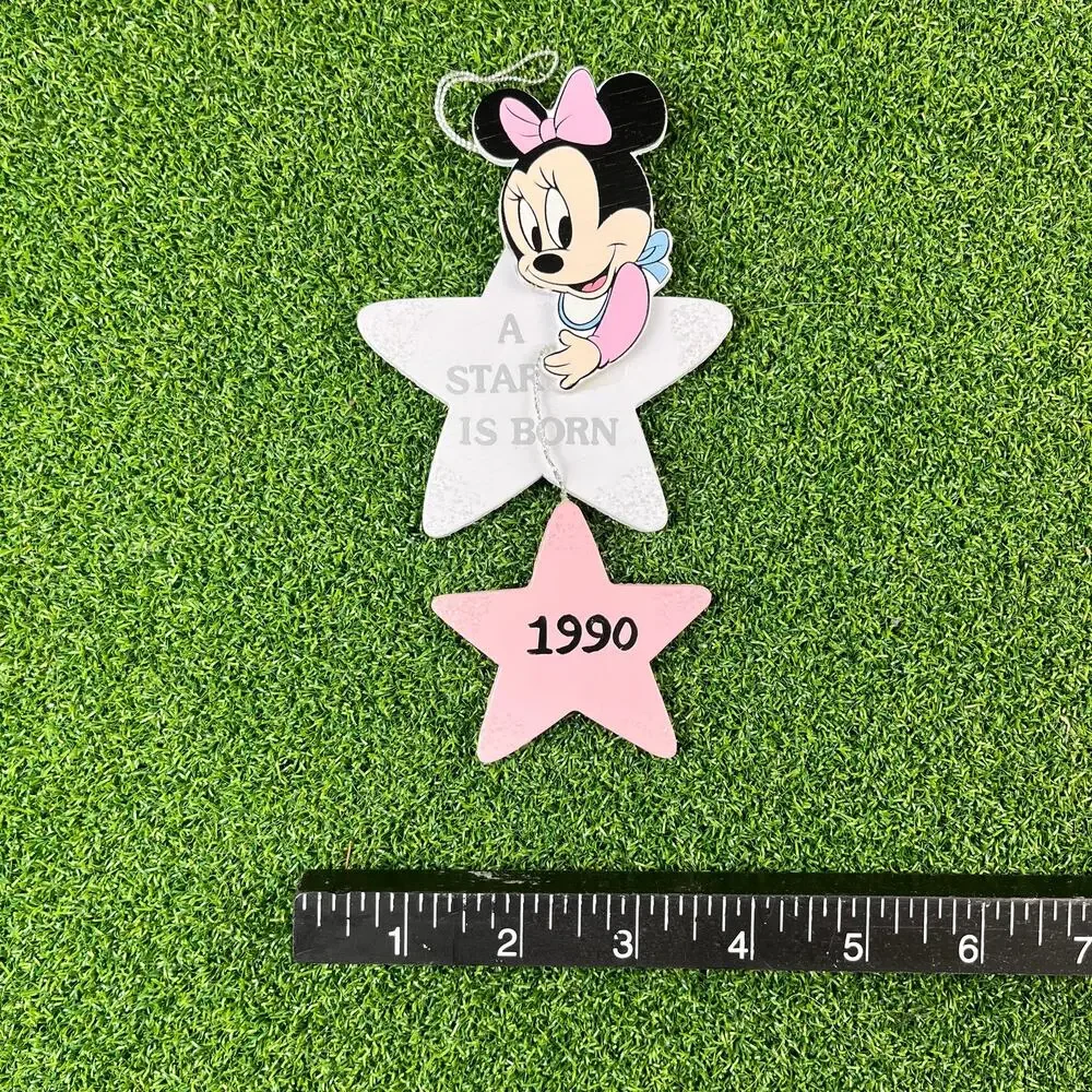 Vintage 1990 Walt Disney Company Wooden Minnie Mouse A Star Is Born Ornament
